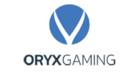 un logo cu un cerc albastru și litere albe de la Oryx Gaming