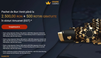 Frank Casino bonus fara depunere