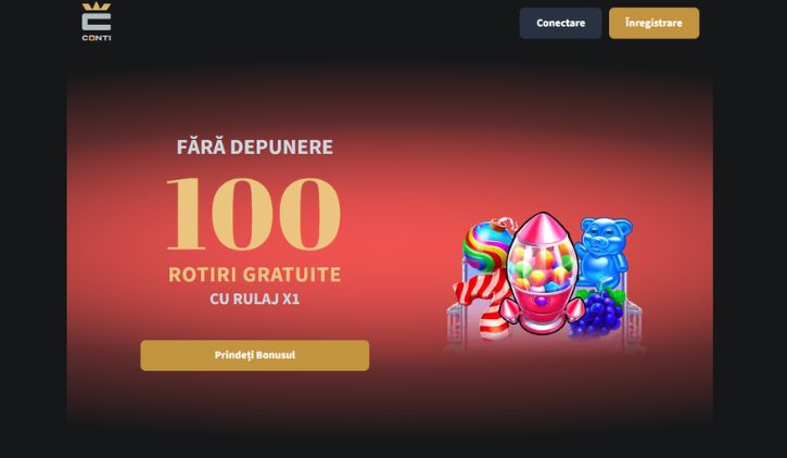 Conti bonus fara depunere 100 rotiri gratuite