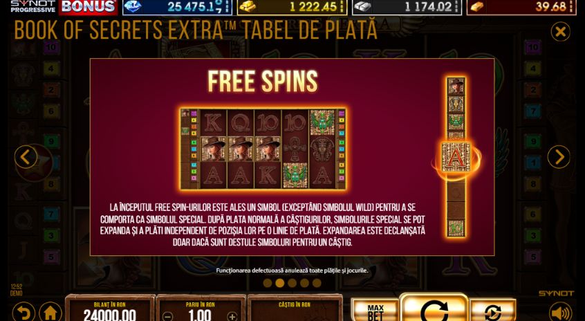 Cum funcționează Free Spins în Book of Secrets Extra