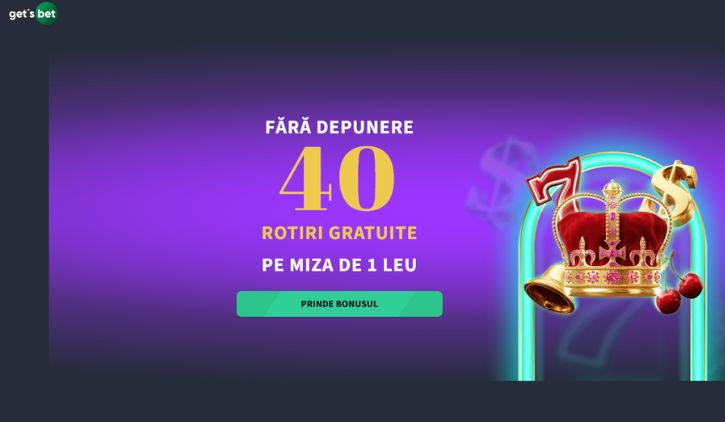 Gets Bet bonus fara depunere - 40 rotiri gratuite
