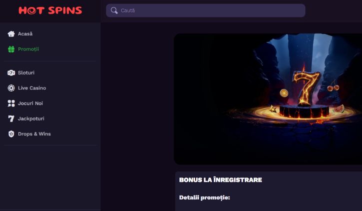 HotSpins bonus fara depunere - 44 rotiri gratuite
