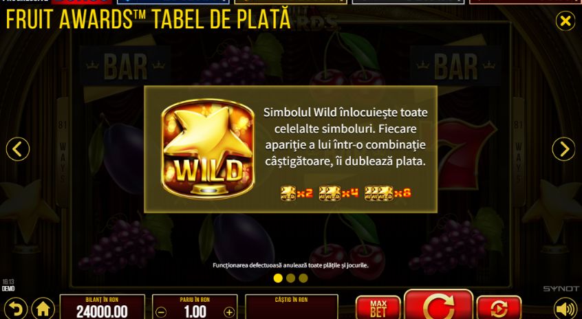 Fruit Awards Demo 2 Simbolul Wild în Fruit Awards Demo