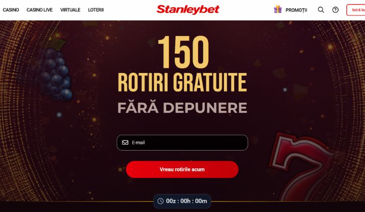 Stanleybet bonus fara depunere - 150 rotiri gratuite